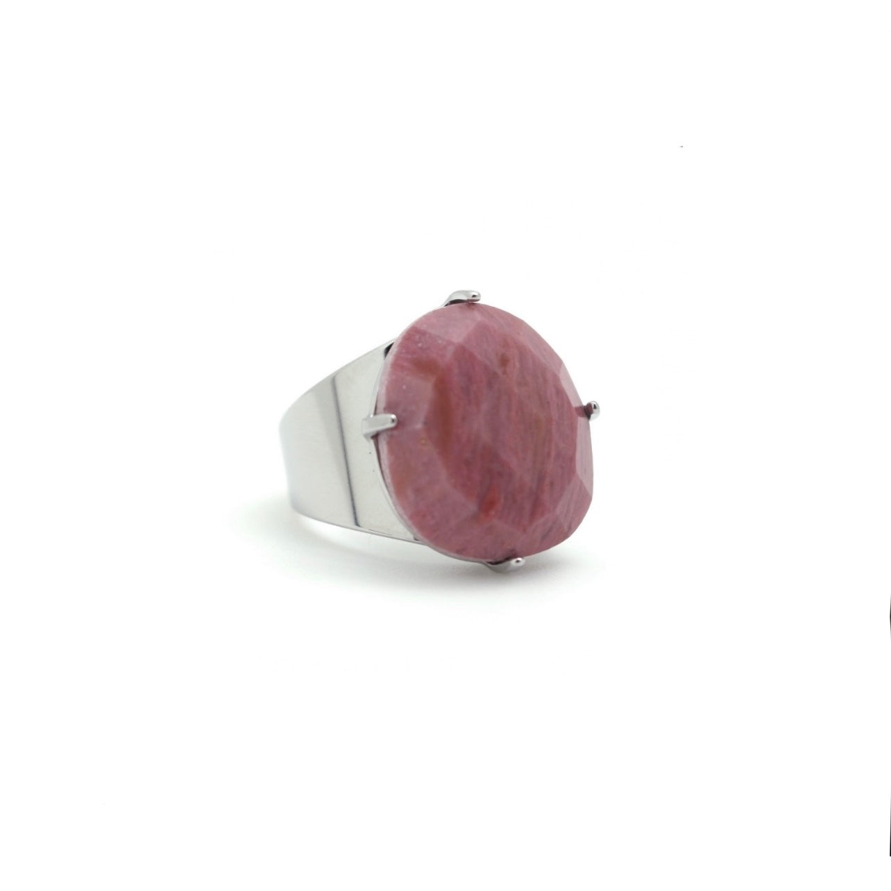 BAGUE PIERRE RHODONITE