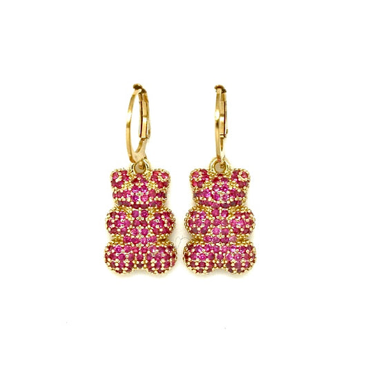 BOUCLES D’OREILLES TEDDY FUSCHIA